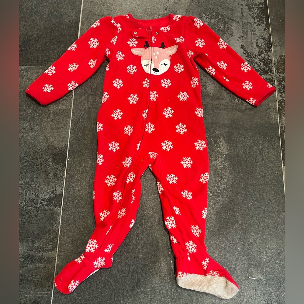 Red and White Carters Footed Pajamas